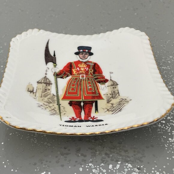 Royal Adderley Floral Bone China Square ER Soldier Tray Made In England - Picture 1 of 7